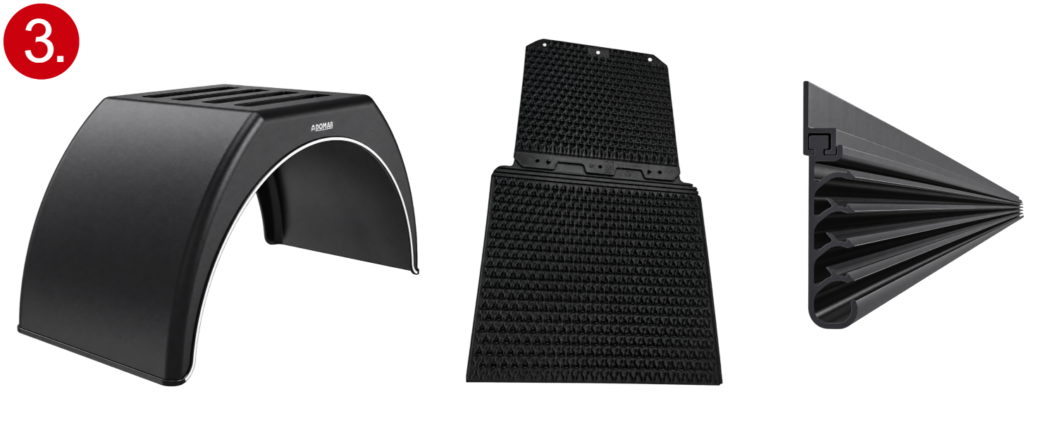 Mudguard for trucks and commercial vehicles